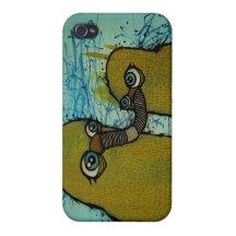 mummy and baby canary yellow bird phone case. iPhone 4/4S covers
