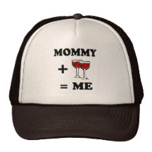 Mummy and wine equals me baby t-shirt trucker hat