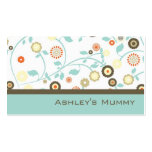 Mummy Calling Card Flowers Green Brown Modern Business Card