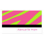 Mummy Calling Card Pink Zebra Stripes Business Card