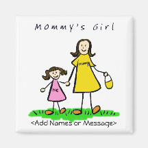 Mummy's Girl - Mother & Daughter Brunette Magnet