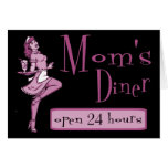Mum's Diner Retro Waitress Pink Cards