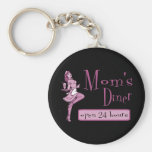Mum's Diner Retro Waitress Pink Key Chain