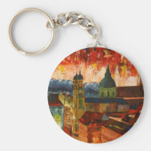 Munich With Alps Panorama Key Chain