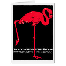 Munich Zoo Garden Flamingo Travel Art Cards