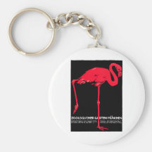 Munich Zoo Garden Flamingo Travel Art Keychain