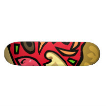 Mushroom and pepperoni pizza slice skateboard decks
