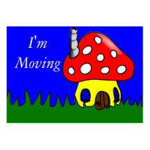 Mushroom House Change of Address Card Business Cards