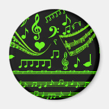 Music and me,In Green_ Refrigerator Magnet