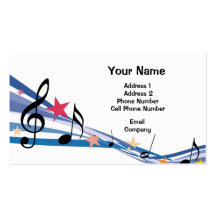 Music Business Card - Coloured Notes