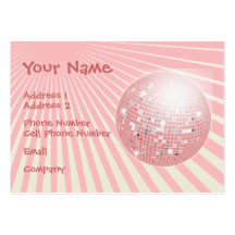 Music Business Card - Pink Disco Ball
