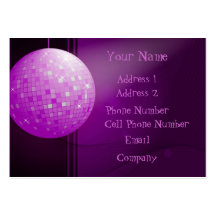 Music Business Card - Purple Disco Ball