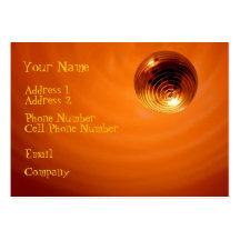Music Business Cards - Orange Disco Ball