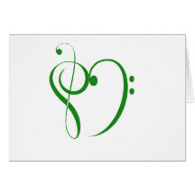 Music Clef Heart T-shirts and Gifts. Card