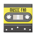 Music fan cassette with rainbow tape magnet magnets