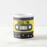 Music fan cassette with rainbow tape mug mugs