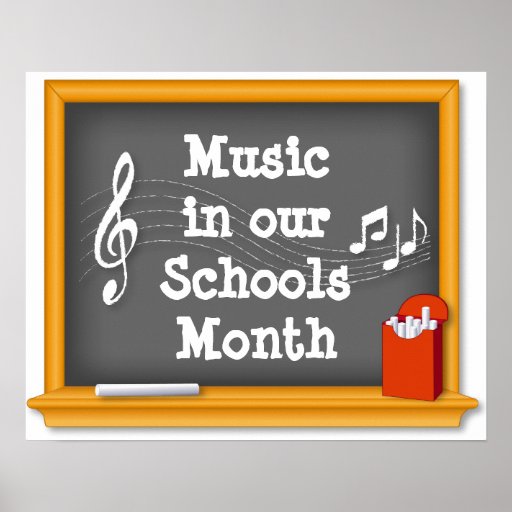 Music in our Schools Month Blackboard Poster Zazzle