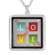 Music is my Valentine ipod touch screen inspired necklaces