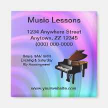 Music Lessons Business Card Magnet