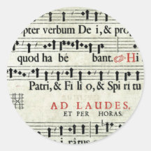 Music Manuscript Round Sticker