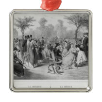 Music, military concert in a public garden ornaments