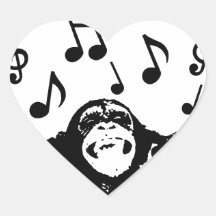 music monkeymonkey heart sticker