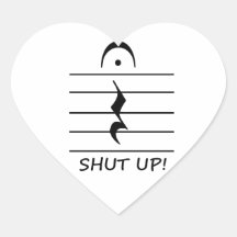 Music Notation Rest with Shut up Heart Stickers