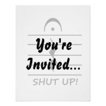 Music Notation Rest with Shut up Personalised Invite