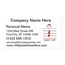 Music Notation Rest with Shut up Maroon Business Card