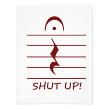 Music Notation Rest with Shut up Maroon Personalized Invite