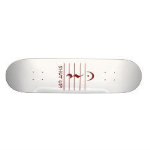 Music Notation Rest with Shut up Maroon Custom Skateboard