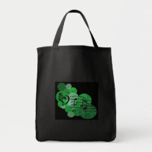 Music notes and polka dots – bright green canvas bag
