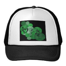 Music notes and polka dots – bright green hats