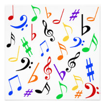 Music Notes Customisable Invitation - Multi