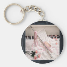 Music of Flute and Keys Keychain