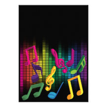 Music Party Background Custom Invitations