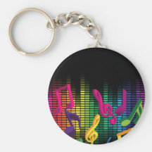 Music Party Background Key Chain