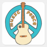 Music Peace Guitar Square Sticker