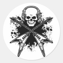 Music Pirate 3 Round Stickers