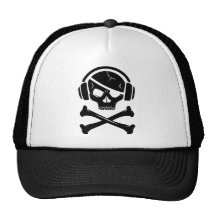 Music Pirate Piracy anti-riaa logo Mesh Hats