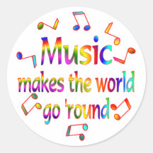 MUSIC ROUND STICKERS