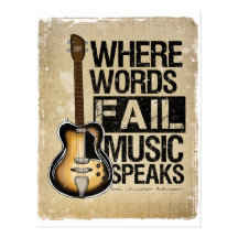 music speaks postcard