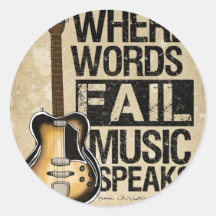 music speaks round stickers