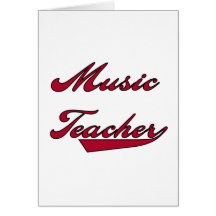 Music Teacher Red Tshirts and Gifts Greeting Card