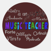 Music Teacher Terminology Design Stickers