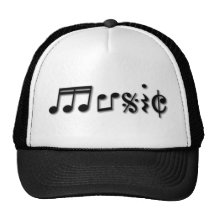 Music Text Design Mesh Hats