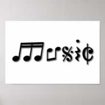 Music Text Design Print