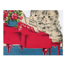 Musical Birthday Kittens Post Cards