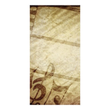 MUSICAL GRUNGE DIGITAL TEMPLATE SEPHIA MUSIC NOTES CUSTOM PHOTO CARD