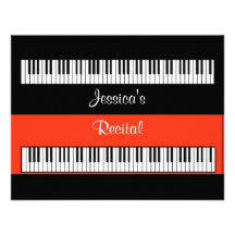 Musical Keyboard Piano Recital Or Party INVITATION